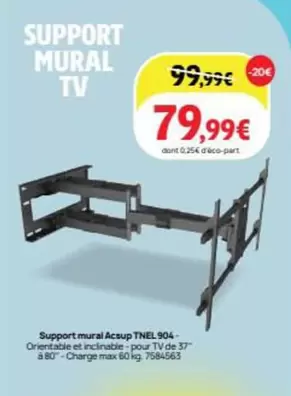 Support Mural Tv offre à 79,99€ sur Darty