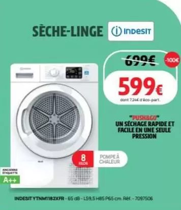 Indesit - Sèche-linge offre à 599€ sur Darty