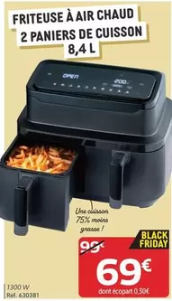 Friteuse À Air Chaud 2 Paniers De Cuisson 8,4L offre à 69€ sur Gifi