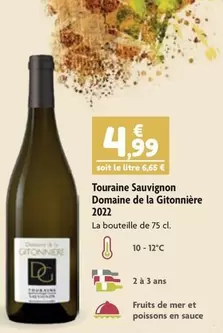 Domaine De La Gitonnière - Touraine Sauvignon 2022 offre à 4,99€ sur Point Vert