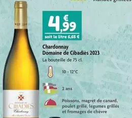 Canard - Chardonnay Domaine De Cibadies 2023 offre à 4,99€ sur Point Vert