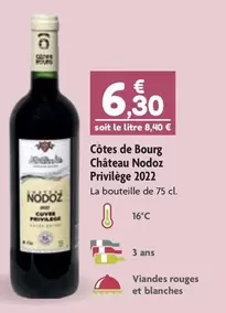 Privilege - Côtes De Bourg Château Nodoz offre à 6,3€ sur Point Vert