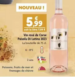 Vin Rosé De Corse Paisolu Di Luttina 2023 offre à 5,99€ sur Point Vert