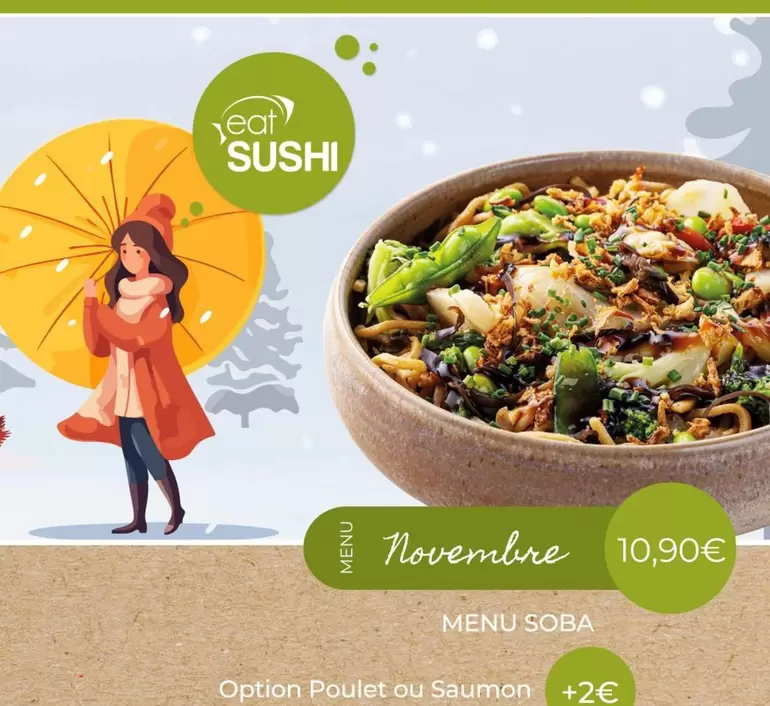 Menu Soba offre à 10,9€ sur Eat Sushi