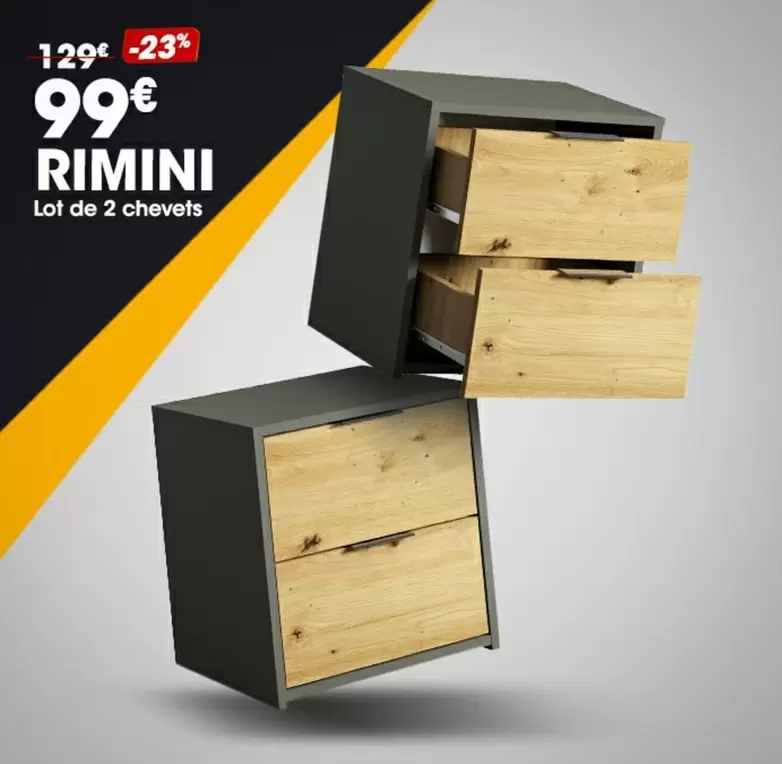 Rimini - Lot De 2 Chevets offre à 99€ sur Basika