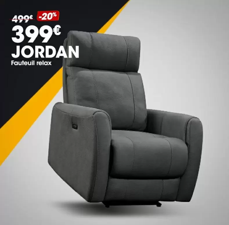 Jordan - Fauteuil Relax offre à 399€ sur Basika