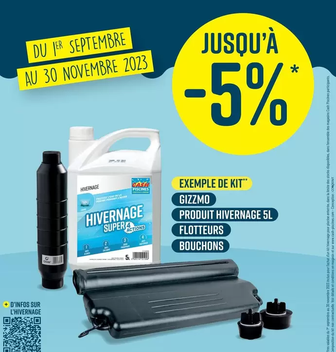 Hivernage offre sur Cash Piscines