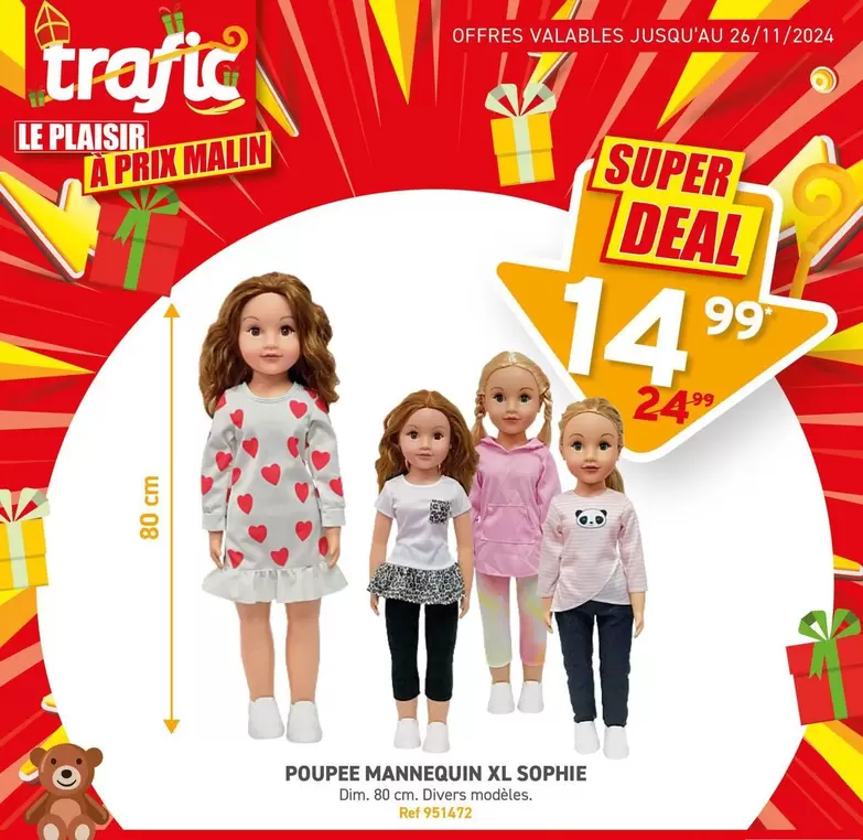 Sophie - Poupee Mannequin Xl offre à 14,99€ sur Trafic