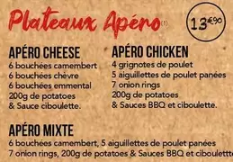 Apéritifs offre sur La Boîte à Pizza