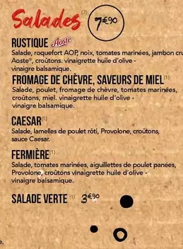 Aoste - Salades offre sur La Boîte à Pizza