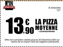 La Pizza Moyenne offre à 13,9€ sur La Boîte à Pizza