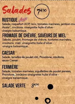 Aoste - Salades offre sur La Boîte à Pizza