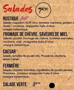 Aoste - Salades offre sur La Boîte à Pizza