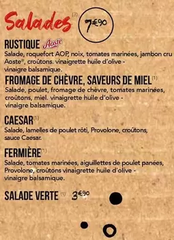 Aoste - Salades offre sur La Boîte à Pizza