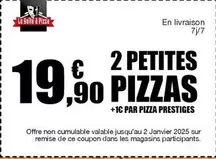 Alimentation offre sur La Boîte à Pizza