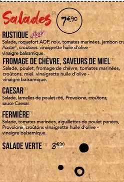 Aoste - Salades offre sur La Boîte à Pizza