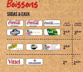 Oasis - Coca-cola offre sur La Boîte à Pizza