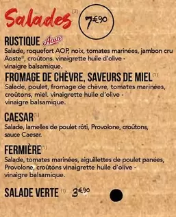 Aoste - Salades offre sur La Boîte à Pizza