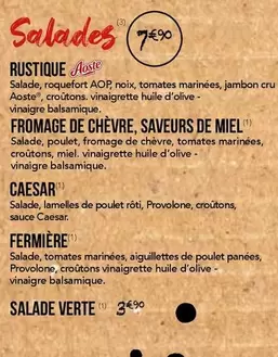 Aoste - Salades offre sur La Boîte à Pizza