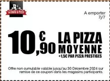 La Pizza Moyenne offre à 10,9€ sur La Boîte à Pizza