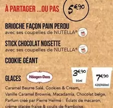 Nutella - Glace offre sur La Boîte à Pizza