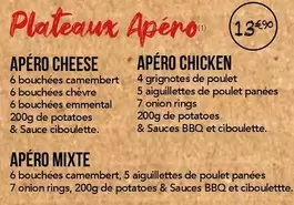 Apéritifs offre sur La Boîte à Pizza