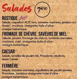 Aoste - Salades offre sur La Boîte à Pizza