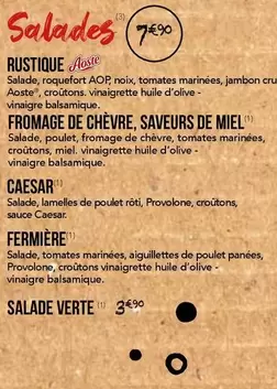 Aoste - Salades offre sur La Boîte à Pizza