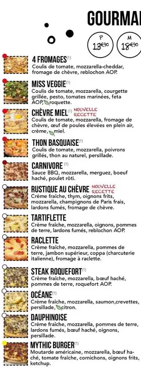 Mes Gourmat 4 Fromages offre sur La Boîte à Pizza