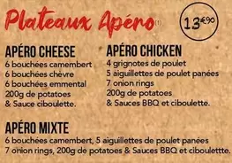 Apéro Mixte offre à 13,9€ sur La Boîte à Pizza