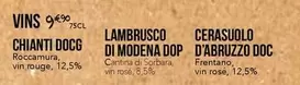 Lambrusco Chianti DOCG offre sur La Boîte à Pizza