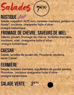 Aoste - Salades offre sur La Boîte à Pizza