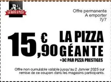 La Pizza Prestiges offre à 15,9€ sur La Boîte à Pizza