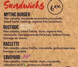 Mythic Burger offre à 6,9€ sur La Boîte à Pizza