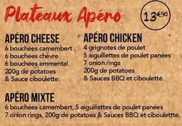 Apéro Mixte offre à 13,9€ sur La Boîte à Pizza