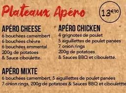 Apéritifs offre sur La Boîte à Pizza