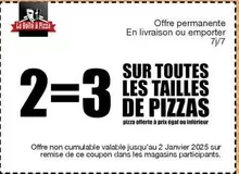 Sur Toutes Les Tailles De Pizzas offre sur La Boîte à Pizza