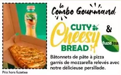 Fuzetea - Bâtonnets De Pâte À Pizza Garnis De Mozzarella Relevés Avec Notre Délicieuse Persillade. offre sur La Boîte à Pizza