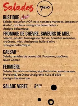 Aoste - Salades offre sur La Boîte à Pizza