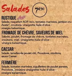 Aoste - Salades offre sur La Boîte à Pizza