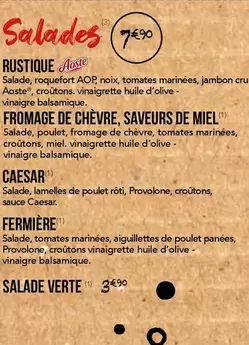 Aoste - Salades offre sur La Boîte à Pizza