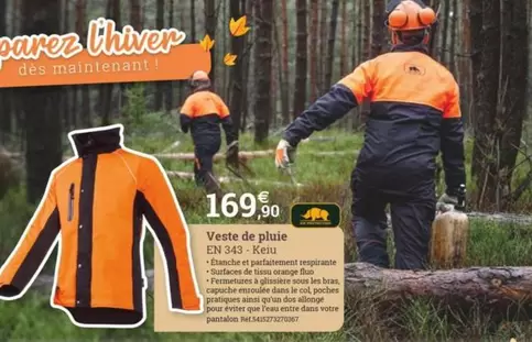 Orange - Veste De Pluie En 43-5311 offre à 169,9€ sur Espace emeraude