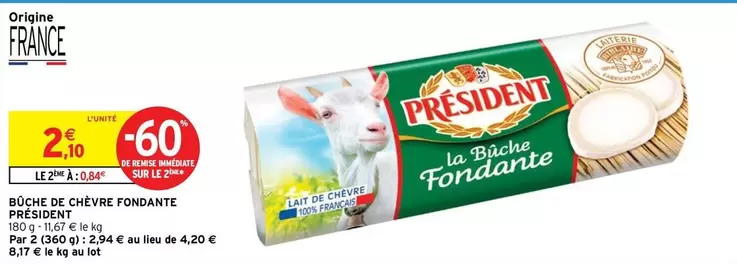 Président - Büche De Chèvre Fondante