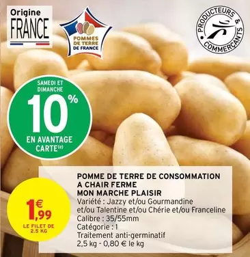 Pomme de Terre à Chair Ferme - Mon Marché Plaisir : Idéale pour vos plats savoureux !