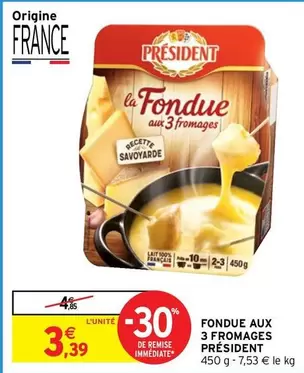 président - fondue aux 3 fromages