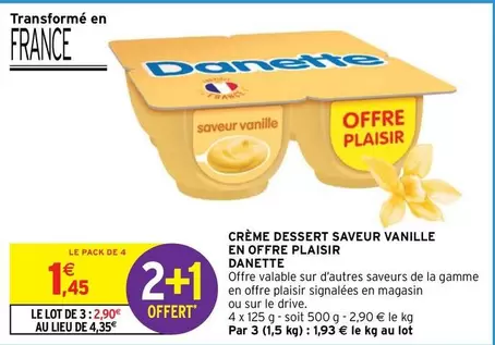 danette - crème dessert saveur vanille en offre plaisir : délectez-vous de son goût irrésistible !