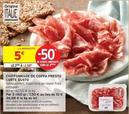 signal - chiffonnade de coppa presto corte gusto