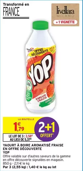 Yoplait - Offre Découverte Yaourt À Boire Aromatisé Fraise