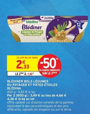 Blédinar Bols Légumes Du Potager Et Pâtes Étoiles Blédina - Repas Complet pour Bébé