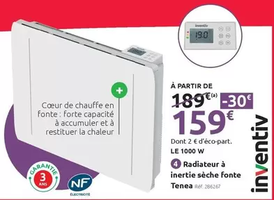 Tenera - Radiateur À Inertie Sèche Fonte offre à 159€ sur Mr Bricolage